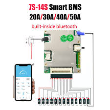 JBD Smart BMS 24 в 36 в 48 в 20A 30A 40A 50A 7S 8S 9S 10S 11S 12S 13S 14S  Встроенная BT UART Li-Ion NMC LiFePo4 Bms балансировочная плата