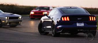 Maybe ford and dodge are just for little girls?.who. Car Wars Chevrolet Camaro Z 28 Vs Dodge Challenger Srt Hellcat Vs Ford Mustang Gt Autospies Auto News