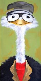 A Dorable Animal Paintings Whimsical Art Bird Art