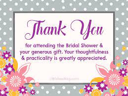 All of your attention to detail, from the delicious food on the buffet to the fun party games, still makes me smile. Bridal Shower Thank You Messages Wishesmsg
