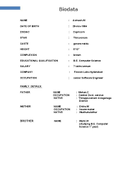 Hloom simple biodata resume template format download, basic biodata format, biodata. Sample Biodata Format For Marriage Download Free