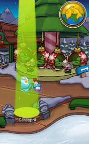 Approach the light blue penguin, who will ask you for his hat. Saraapril In Club Penguin 12 29 15