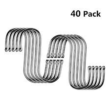 40pack S Shaped Hanging Hooks Heavy Duty Kitchen Hooks For Spoon Pan Pot Plants Bags Towels Hangers 2 56inch 6 5cm In 2020 Hanger Hooks Hanging Hooks Stainless Steel