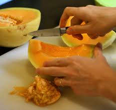 Cut cantaloupe in half and scoop out the seeds. How To Cut A Melon 7 Steps With Pictures Instructables
