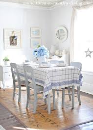 Red and blue french country dining room design. 12 Spring Decorating Ideas Making Plans Town Country Living White Dining Room White Dining Room Decor Scandinavian Dining Room