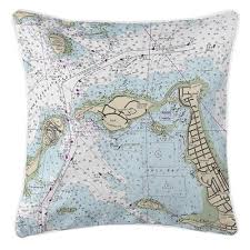 longshore tides nautical chart hull ma throw pillow in 2019