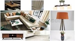 Model 2 Turuncu Yesil Bej Salon Dekorasyonu Dekor Ekrani