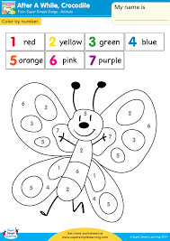 after a while crocodile worksheet color by number super simple
