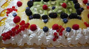 Torta Di Frutta E Panna Con Pasta Frolla E Pandispagna Youtube