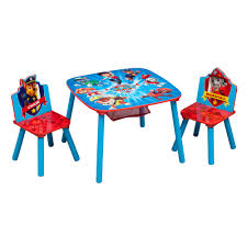 Table is 18.5 h x 24w x 24l and chairs are 21h x 13w x 12.75l colorful graphics colorful graphics of kid favorite characters on the face of the table and chairs. Delta Children Paw Patrol 3 Piece Table Chair Set Temple Webster
