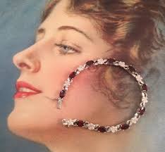 Vintage Jewellery Sterling Silver Tennis Chain Bracelet With Garnets and  Roses Antique Art Deco Dress Jewelry 19 Cm Long 7 1/2 Inch