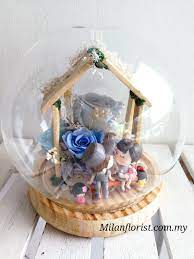 milan florist 永生花 preserve flower snow globes decor home decor