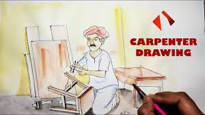 How To Draw Carpenter Drawing Commercial Drawing Easy Youtube Easy Drawings Perspective Sketch Sketch Videos