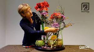 Bloomtube Table Flower Arrangement With Chrysanthemum Rosehip And Amaryllis Youtube Table Flower Arrangements Flower Arrangements Table Flowers