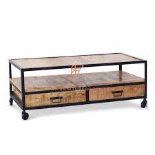 Two lockable caster wheels keep it stable for storage. Buy Fr Cabinets Series Rough Sawn Industrial Coffee Table With Drawers Caster Wheels Online Industrial Coffee Tables Hotel And Restaurant Tables Commercial Furniture Furnitureroots Product