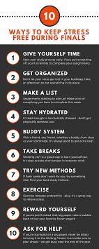 Infographic: Ways To Keep Stress-Free During Finals — The Writing Center