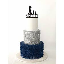Blue chocolate sea shell cascade wedding cake. Silver Sequins And Royal Blue Ruffle Wedding Cake Wedding Cake Navy Silver Wedding Cake Royal Blue Wedding Cakes