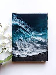 Resin Black Sand Beach Painting Resin Beach Art Resin Ocean Art Black Resin Beach Art Black Sand Beach Resin Art O Resin Art Painting Resin Art Ocean Art