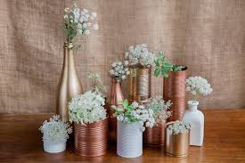 For The Diy Wedding Recycled Wedding Decorations Collect Bottles Tin Cans And Jars And Spra Recycled Wedding Decorations Fun Wedding Decor Recycled Wedding