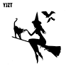 Your cat won't fly away on a witch's broom even if he tried. 1