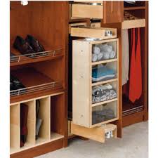 A simple yet brilliant organizer, this hanging closet organizer is available in two colors — bronze and gray. Storage Armoire W Mirror 4 Acrylic Storage Bins And Shelves Constructed Of Birch Maple By Rev A Shelf Kitchensource Com