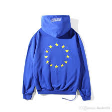 17fw vetements eu stars printed hoodies blue sweatshirts couple top oversize coats hooded fashion hip hop hfwy017