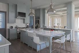 Beautifully Designed Gray And White Kitchen Boasts Ikea Glenn Bar Stools Placed In Front Of Grey Kitchen Island Stools For Kitchen Island White Modern Kitchen