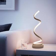 Led Spiral Lamp White White Light In 2021 Desk Lamp Table Lamps For Bedroom Table Lamp