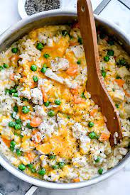 Onion soup mix, rice, chicken, water, and canned cream of mushroom soup. Creamy Chicken And Rice Casserole One Pot Recipe Foodiecrush Com