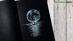 The larger the piece of paper though, the easier it becomes to draw here's a good video to see which colored pencil brands work best and which colors will show up on black paper: Drawing Moonlight With White Pencil On Black Paper Step By Step Youtube