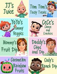 Cocomelon Party Food Labels Cocomelon Party Toddler Etsy In 2021 Party Food Labels 2nd Birthday Party For Girl Toddler Birthday Party