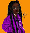 Swag Cartoon Black Girl With Curly Hair