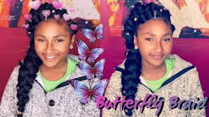 How To Messy Butterfly Braid Mermaid Braid Mermaid Braid Butterfly Hairstyle Little Girls Natural Hairstyles