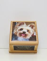 Dog and cat urns for ashes. Pet Urn Dog Urn Pet Memorial Keepsake Box Yorkie Cremation Urn Custom Photo Tile Tag Red Alder Small Dog Animal Cat Urn Up To 25lbs In 2021 Pet Urns