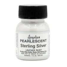 What color is sterling silver. Angelus Pearlescent Sterling Silver Paint Angelus Brand Shoe Paint
