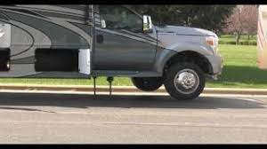 I have a 1995 fleetwood pace arrow 37 foot motorhome and i here is what powergear recommends you do if your leveling jacks do not fully retract. Lci Ultra Level Hydraulic Leveling System With Air Dump Lever On Thor Diesel Motorhomes Youtube