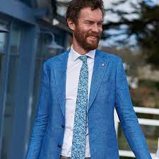 All the products shown in the video are listed. Sky Blue Linen Jacket The Nines