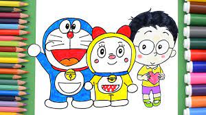 Doraemon Dorami Nobita Coloring Pages How To Draw Doraemon Heroes Drawing For Kids Coloring Pages Drawings