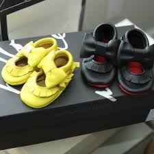 Yellow Red Bottom Leather Moccasins Baby