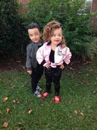 My 3 Year Old Twins As Sandy And Danny From Grease For Their Halloween Costume Grease Halloween Costumes Twin Halloween Twin Halloween Costumes