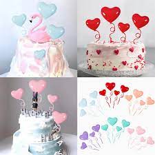 Glitter at front and black solid cardstock as backing with wooden stick at the center. 40pcs Heart Shaped Cake Toppers Cute Birthday Balloons Cake Ornaments Romantic Valentine Day Cake Toppers Party Decorations Cake Decorating Supplies Aliexpress