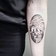 Northern Lights Sky Variation In Shading If Needed To Disguise Scar Landscape Tattoo Tattoos Tattoo Images