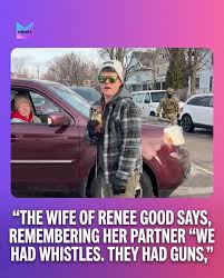Becca Good, Renee Good's wife has released a statement, swipe to see read  ✍🏽 “On Wednesday, January 7th, we stopped to support our neighbors. We had  whistles. They had guns.” - 💔