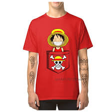 A veces no hay ni buenos ni malos. Luffy T Shirt One Piece Cheeky Pirate T Shirt Men Pocket Pirate King Print Clothing Japan Adventure Anime Tshirt Cotton Fabric Super Discount Afbe0a Goteborgsaventyrscenter