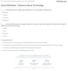 Drug trivia questions and answers. Quiz Worksheet Substance Abuse Terminology Study Com