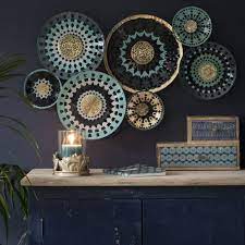 Blue And Gold Metal Wall Art 79x49 Maisons Du Monde Gold Metal Wall Art Metal Wall Art Metal Walls
