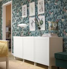Besta تشكيلة تخزين مع أبواب أبيض Smeviken Kabbarp أبيض Ikea