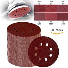 Black And Decker Mouse Sander Parts Sandpaper Discs 60pcs 8 Holes Power Sander Discs 5 Inch Hook And Loop 40 60 80 120 180 240 Grit Sandpaper Assortment For Ran Sandpaper Power Sander Tools