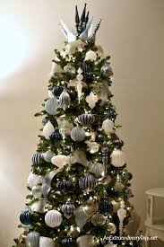 White and silver decorated christmas tree. How To Decorate A Stunning Blue And Silver Christmas Tree An Extraordinary Day