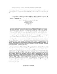 Pdf Competitive And Cooperative Attitudes A Longitudinal Survey Of Japanese Adolescents